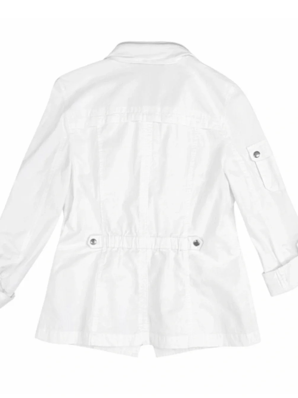 INC International Concepts White Women's Utility Jacket with Snap Details - Picture 2 of 6